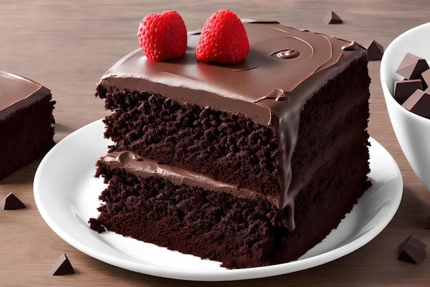 Piece of Chocolate Delicious Cake Generative art autorstwa AI