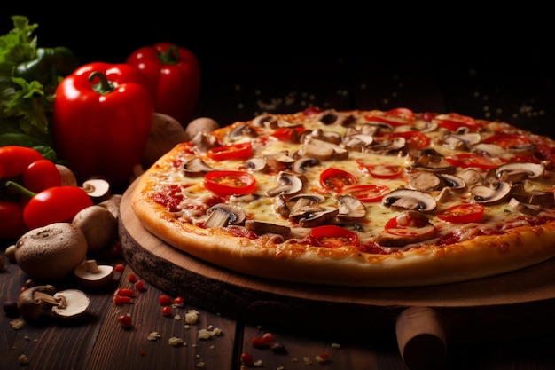 Pieczona pizza z składnikami fast food