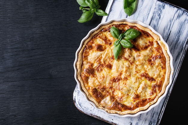 Pieczone Ciasto Quiche Z Zieleniną