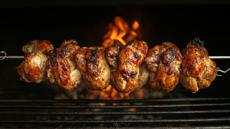 Zdjęcie pieczone kurczak na grillu