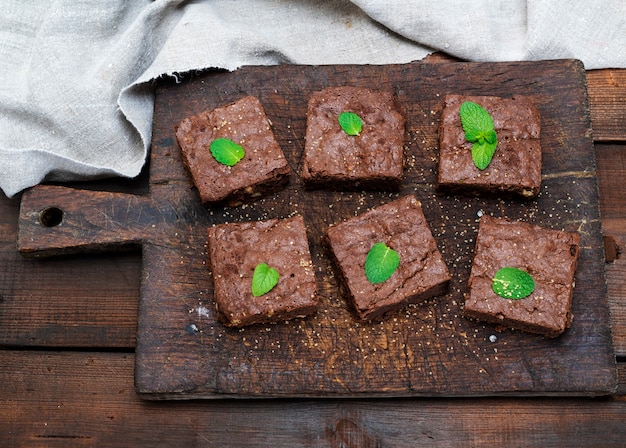 Pieczone Kwadratowe Kawałki Ciasta Brownie Brownie