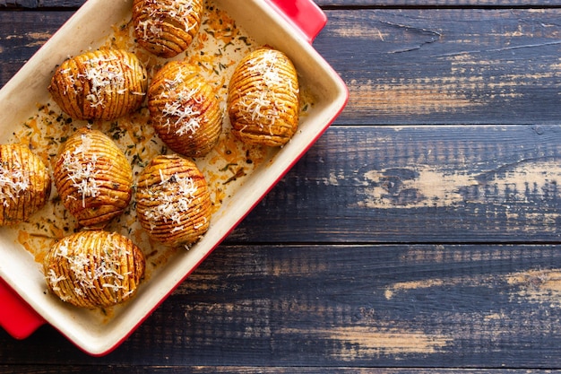 Pieczone ziemniaki Hasselback Jedzenie amerykańskie Jedzenie wegetariańskie