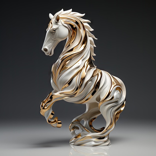 piękna abstrakcyjna rzeźba konia