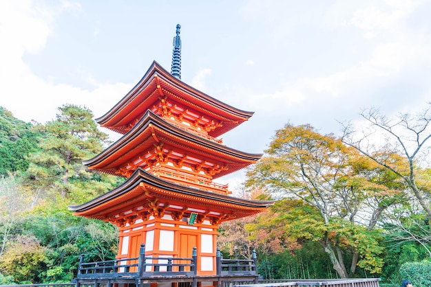 Piękna architektura w Kiyomizu-dera Świątynnym Kyoto ,.