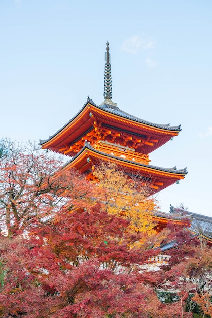 Piękna architektura w Kiyomizu-dera Świątynnym Kyoto ,.