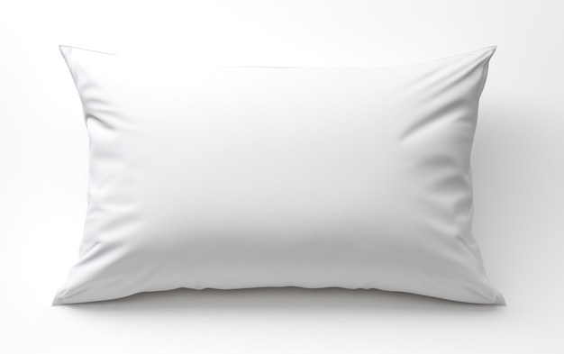 Piękna biała puchowa poduszka izolowana na białym tle