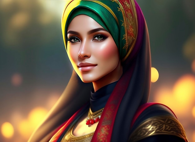 piękna dziewczyna ubrana w hidżab