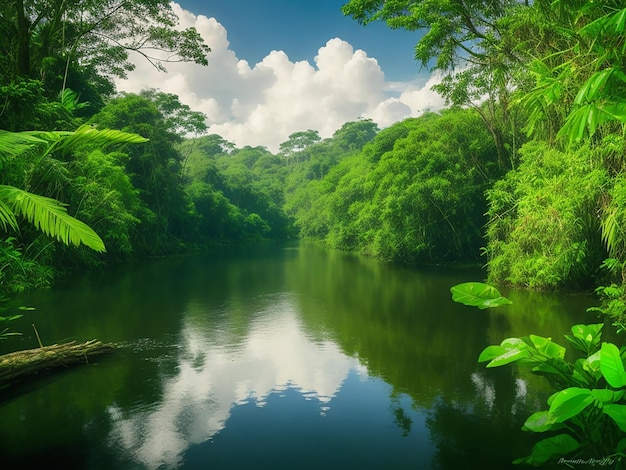 Piękna dżungla z rzeką
