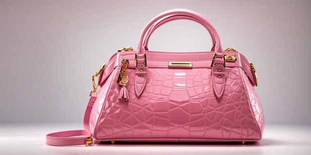 Piękna elegancja i luksusowa różowa torebka damska
