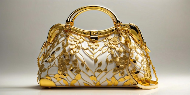 Zdjęcie piękna elegancja i luksusowa złota torebka