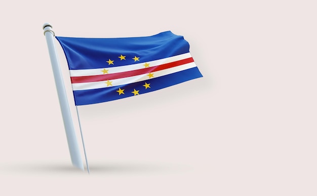 Piękna flaga Kambodży na białym tle 3D
