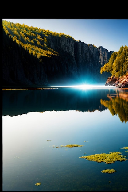 Piękna Fotografia Krajobrazowa Tapeta Tło Szczyty Jezioro Kanion Niebo Białe Chmury
