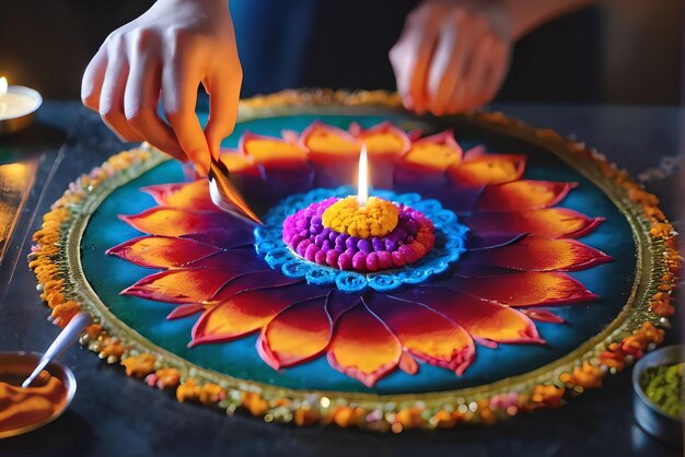 Zdjęcie piękna fotografia świętuje festiwal diwali