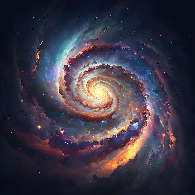 Piękna galaktyka spiralna Elementy tego obrazu dostarczone przez NASA Zdjęcie wysokiej jakości