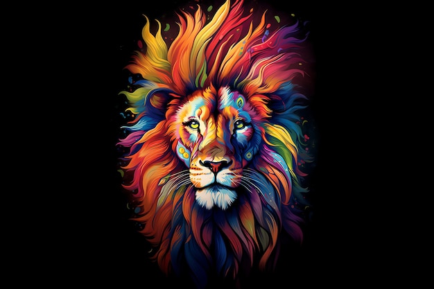 Piękna i kolorowa sztuka dzielnego lwa