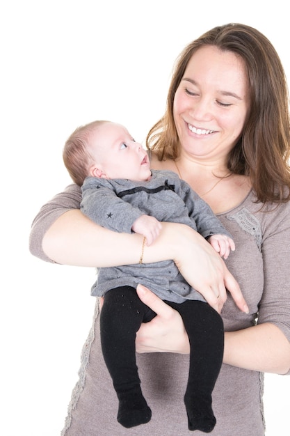 Piękna i zadowolona mama i dziecko