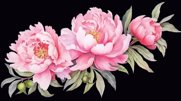 Piękna ilustracja miękkiego różowego kwiatu