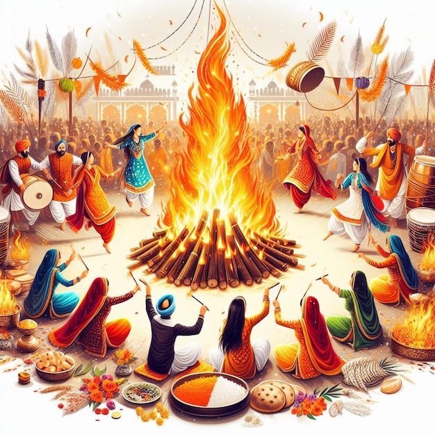 Piękna ilustracja ognia lohri