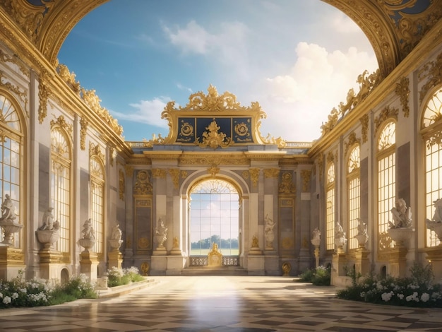 Piękna ilustracja Pałacu Wersalskiego
