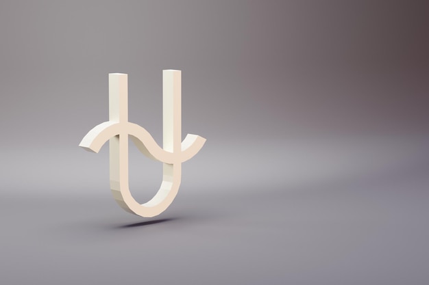 Zdjęcie piękna ilustracja zodiaku ophiuchus symbol ikony na jasnopomarańczowym tle 3d rendering illu