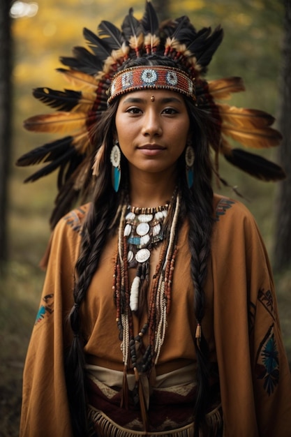 Piękna indiańska młoda kobieta w tradycyjnym stroju