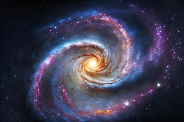 Piękna, jasna galaktyka w abstrakcyjnym planetarium w przestrzeni kosmicznej