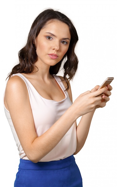 piękna kobieta SMS-y z jej telefonu