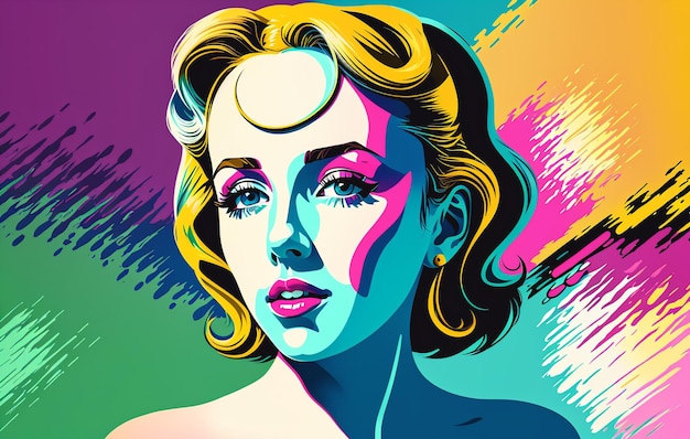 Zdjęcie piękna kobieta w stylu pop art