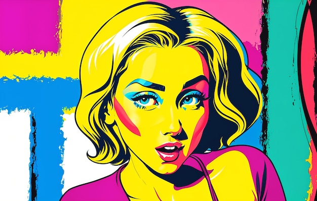 Zdjęcie piękna kobieta w stylu pop art