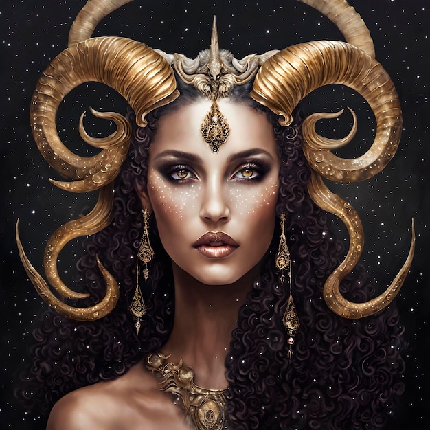 Zdjęcie piękna kobieta zodiaku baran