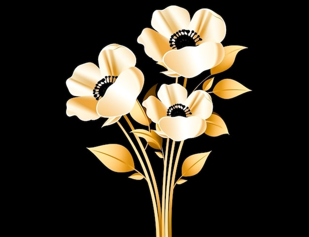 Piękna kompozycja kwiatowa z liśćmi i kwiatami do druku cyfrowego