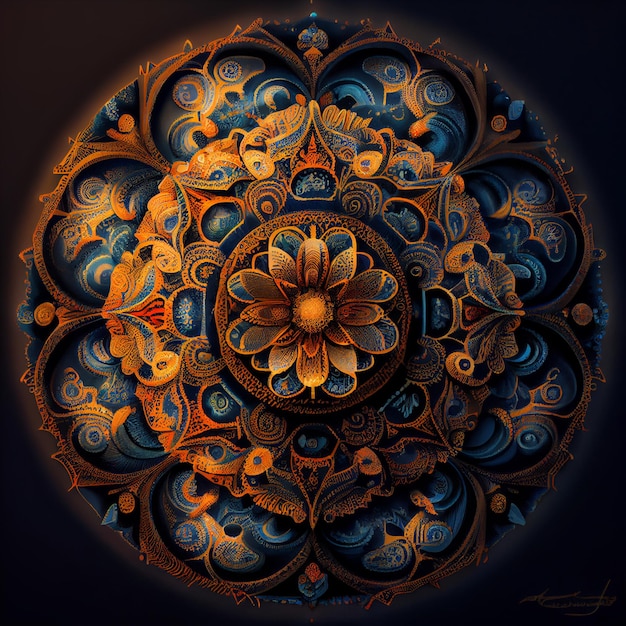 Piękna mandala tło kolorowa mandala tapeta ilustracja