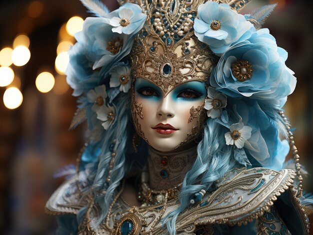 Piękna maska karnawałowa z Wenecji, Włochy