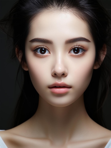 Piękna młoda azjatycka kobieta Oczyść twarz świeżymi kosmetykami zdrowej skóry i zabiegami na twarz