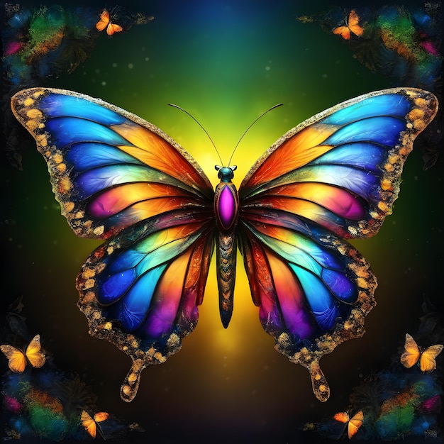 Piękna motylkowa farba z odrobiną na czarnym tle