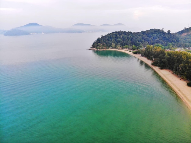 Piękna panorama lotnicza na plaży Teluk Batik lumut perak