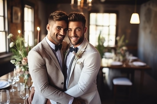 Piękna para gejów na ślubie