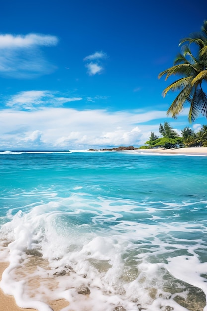 Piękna piaszczysta plaża i tropikalne morze