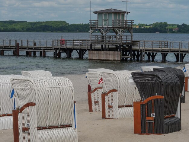 Piękna plaża nad Morzem Bałtyckim w pobliżu Flensburga