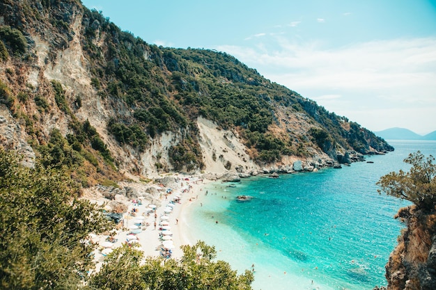 Piękna plaża wyspy Lefkada Grecja