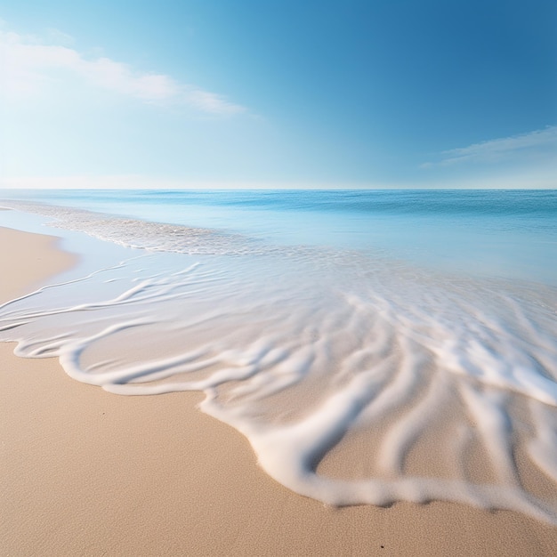 Piękna plaża z miękkim piaskiem i błękitną wodą