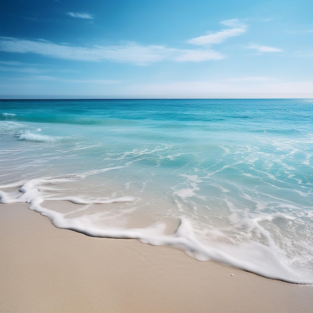 Piękna plaża z miękkim piaskiem i błękitną wodą