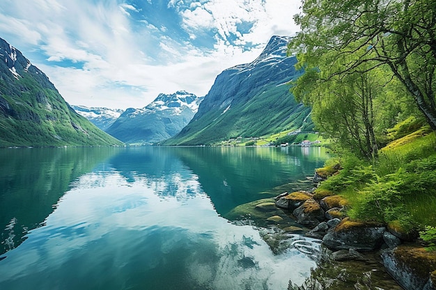 Piękna przyroda Norwegia naturalny krajobraz