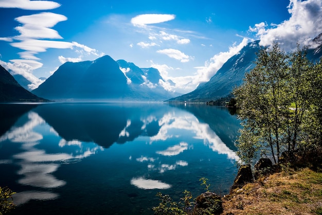 Piękna przyroda Norwegia naturalny krajobraz.