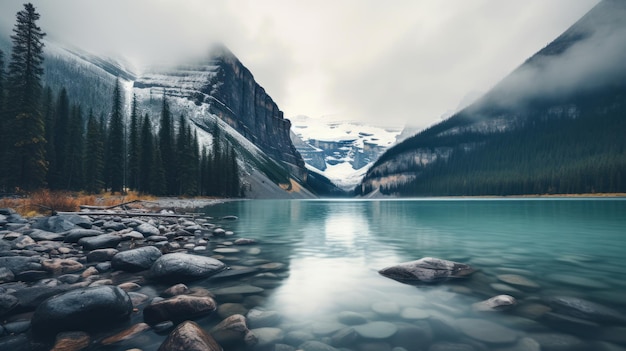 Piękna przyroda Tło Jezioro Louise w Parku Narodowym Banff