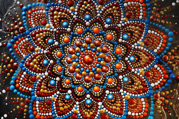 Piękna Ręcznie Malowana Mandala