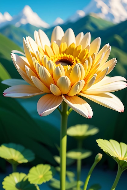 Piękna roślina żółty dziki chryzantem kwiaty jak słoneczniki piękne tło tapety