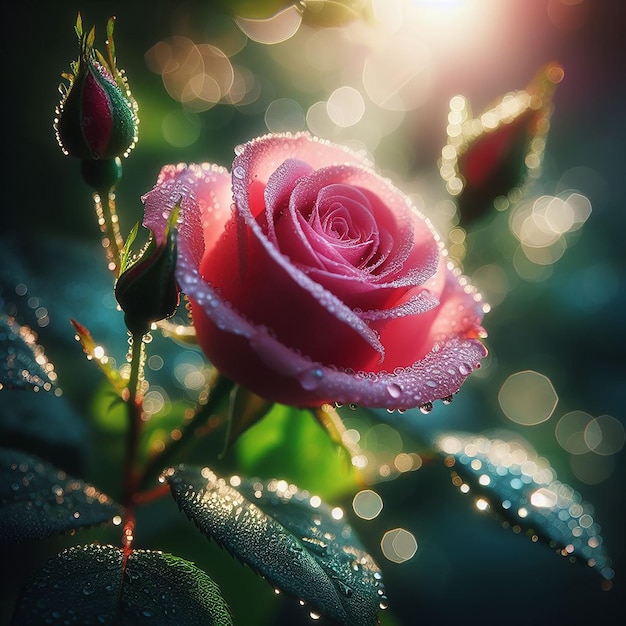 Piękna róża w naturze