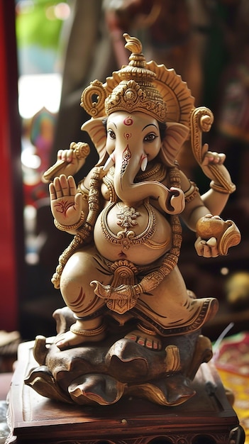 Zdjęcie piękna rzeźba boga ganesha.