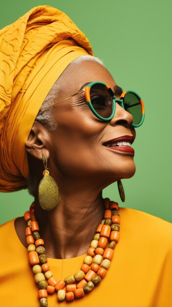 Piękna stara afrykańska kobieta w okularach